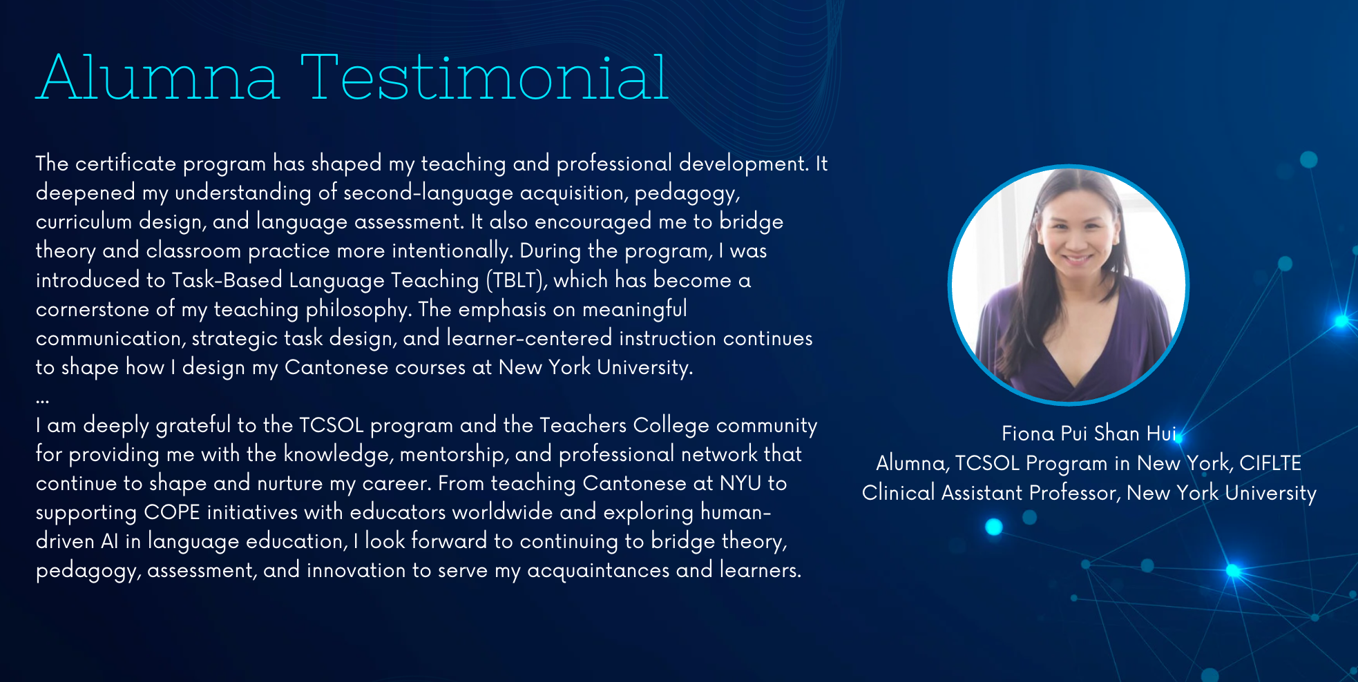 alum testimonial